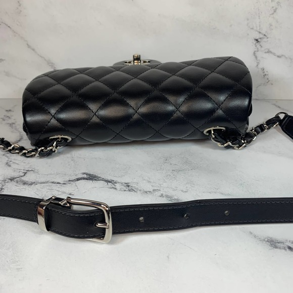 ❌❌ CHANEL Uniform CC calfskin leather black quilted Bumbag waist crossbody bag - Picture 7 of 15